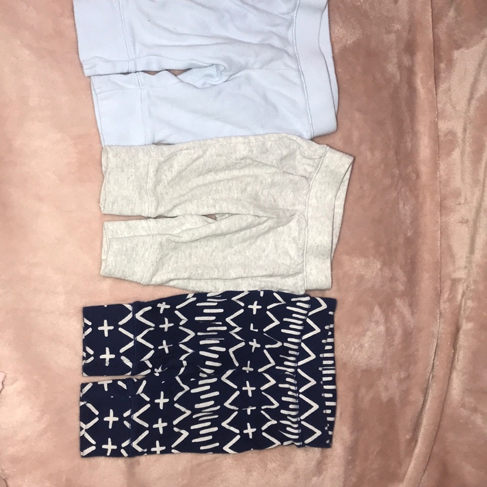 3 newborn pants for a baby boy.